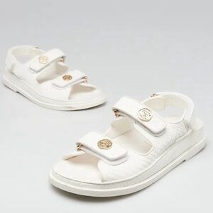 Chanel Dad Sandal in textured white 2022 Collection